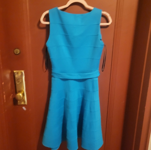 Calvin Klein Women's Blue Sleeveless Belted Midi Dress Size 6 - Picture 13 of 15